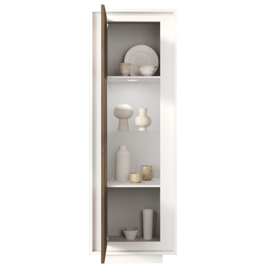 Sky 2.0 Wit / Mercure Eiken Vitrinekast met 1-Deur Sky 2.0 Wit / Mercure Eiken Vitrinekast met 1-Deur