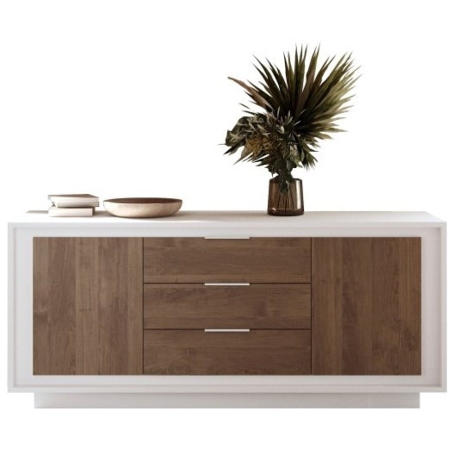 Sky 2.0 Wit / Mercure Eiken Dressoir 2-Deuren 3-Lades Sky 2.0 Wit / Mercure Eiken Dressoir 2-Deuren 3-Lades