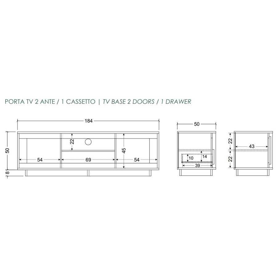 Sky 2.0 Cashmere/Kadiz Eiken TV Meubel 2-Deuren 1-Lade Sky 2.0 Cashmere/Kadiz Eiken TV Meubel 2-Deuren 1-Lade