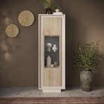 Benvenuto Design Sky 2.0 Cashmere / Kadiz Eiken Vitrinekast met 1-Deur Benvenuto Design Sky 2.0 Cashmere / Kadiz Eiken Vitrinekast met 1-Deur