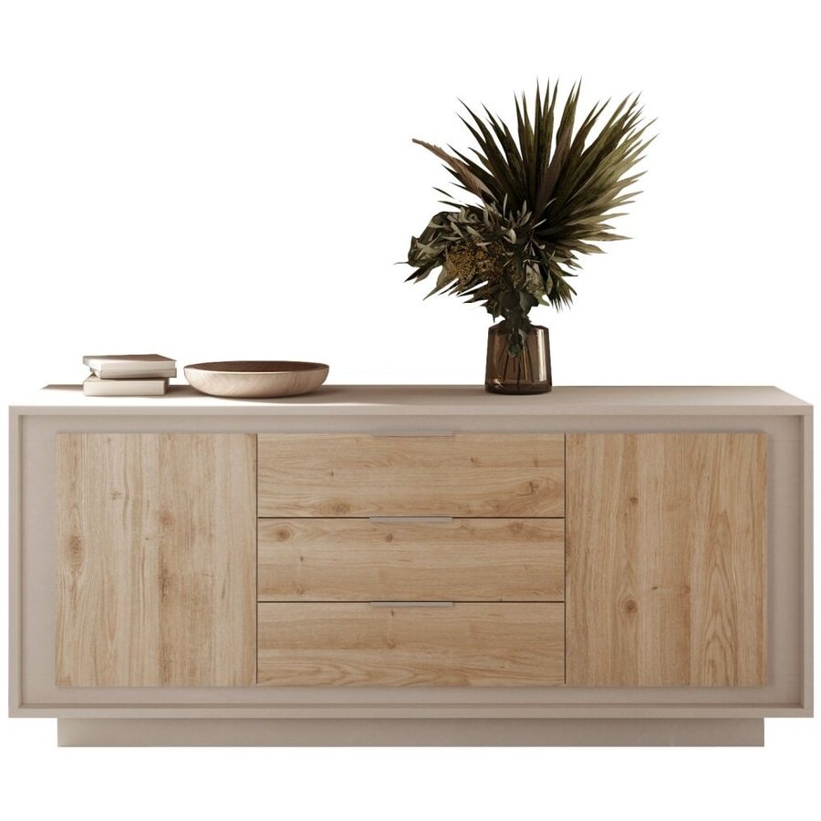 Sky 2.0 Cashmere/Kadiz Eiken Dressoir 2-Deuren 3-Lades Sky 2.0 Cashmere/Kadiz Eiken Dressoir 2-Deuren 3-Lades