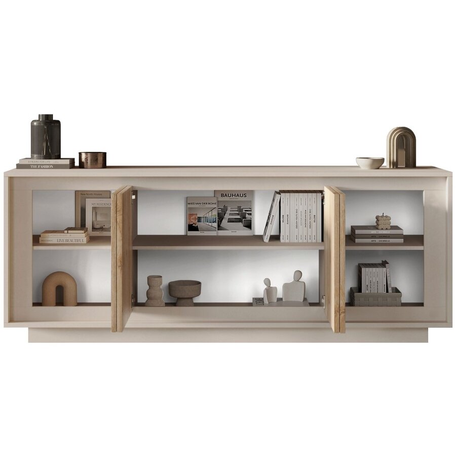 Sky 2.0 Cashmere/Kadiz Eiken Dressoir 4-Deuren Sky 2.0 Cashmere/Kadiz Eiken Dressoir 4-Deuren