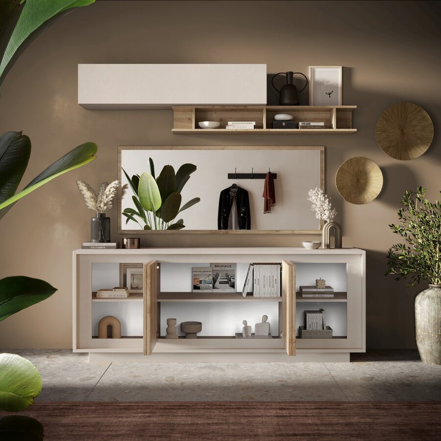 Sky 2.0 Cashmere/Kadiz Eiken Dressoir 4-Deuren Sky 2.0 Cashmere/Kadiz Eiken Dressoir 4-Deuren