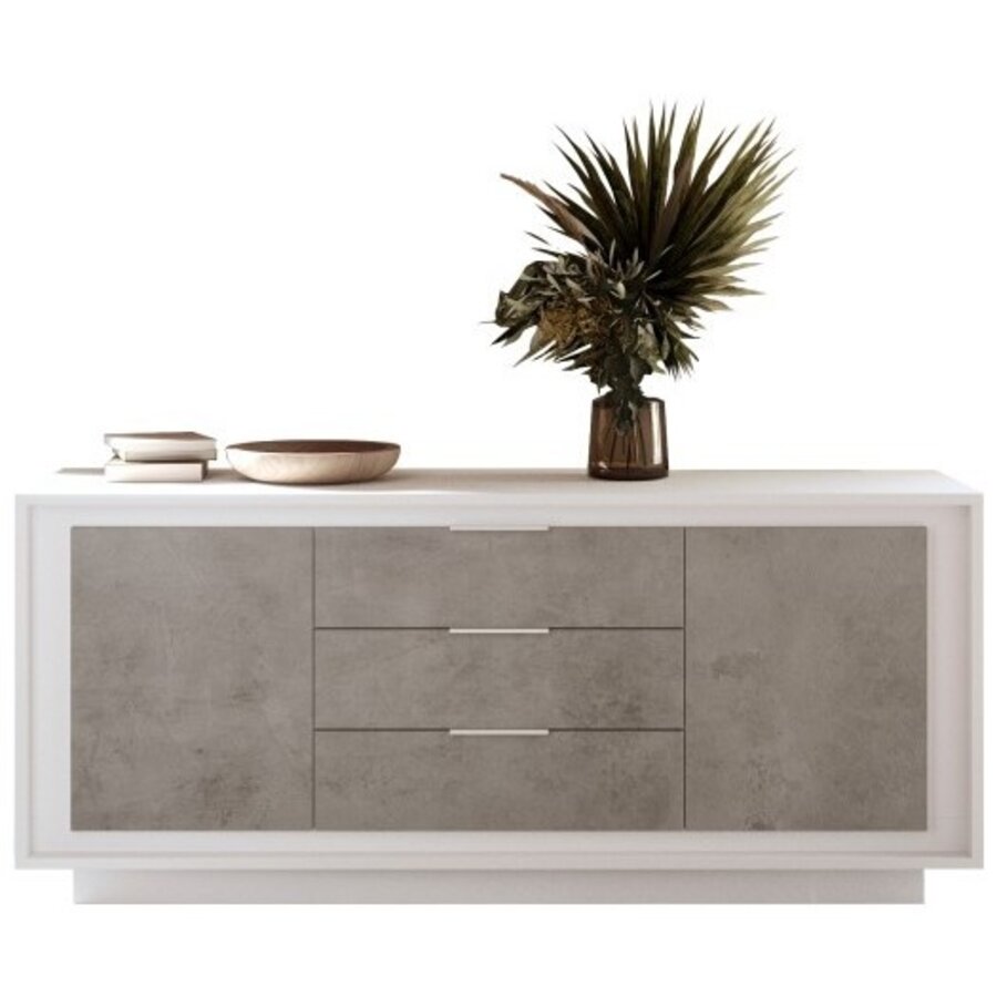 Sky 2.0 Wit / Beton Dressoir 2-Deuren 3-Lades Sky 2.0 Wit / Beton Dressoir 2-Deuren 3-Lades