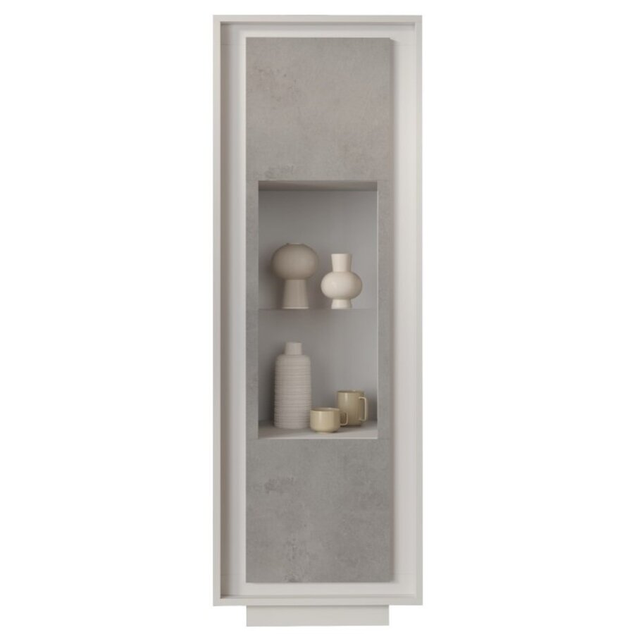 Sky 2.0 Wit / Beton Vitrinekast met 1-Deur Sky 2.0 Wit / Beton Vitrinekast met 1-Deur