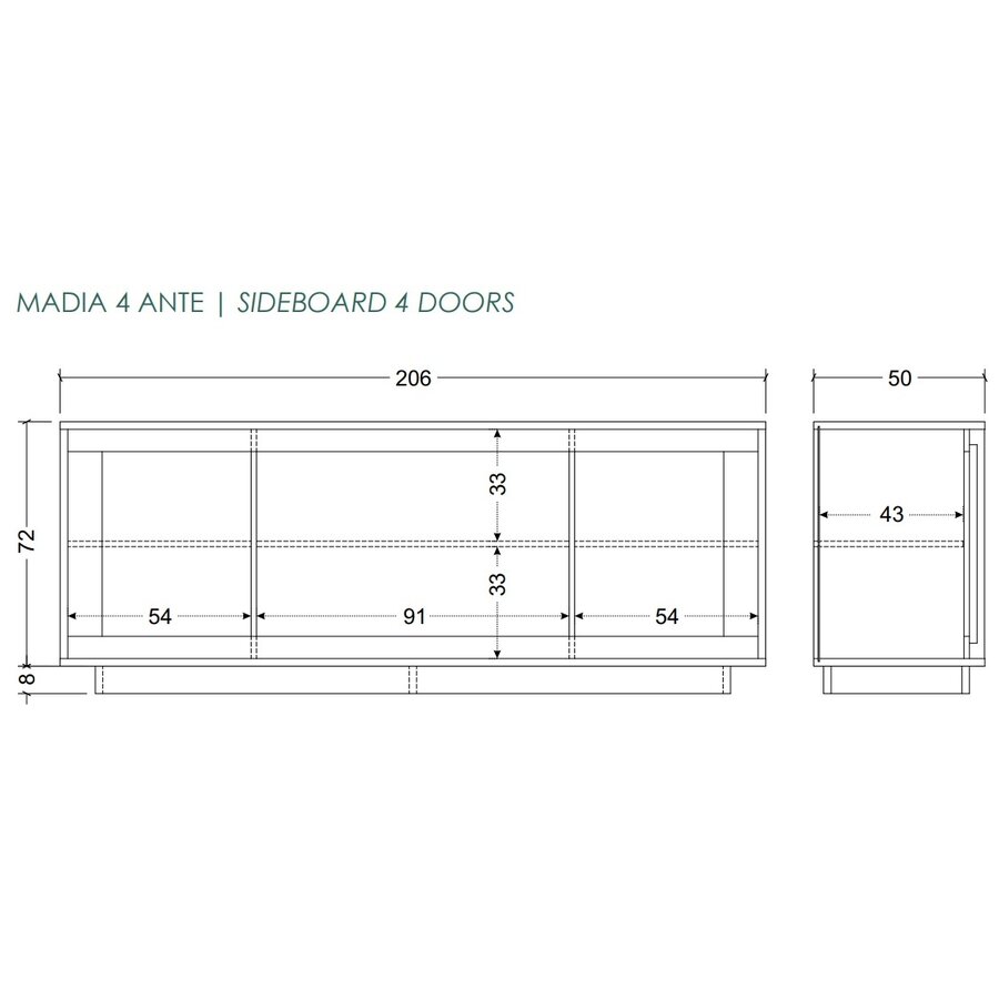 Sky 2.0 Wit Dressoir 4-Deuren Sky 2.0 Wit Dressoir 4-Deuren