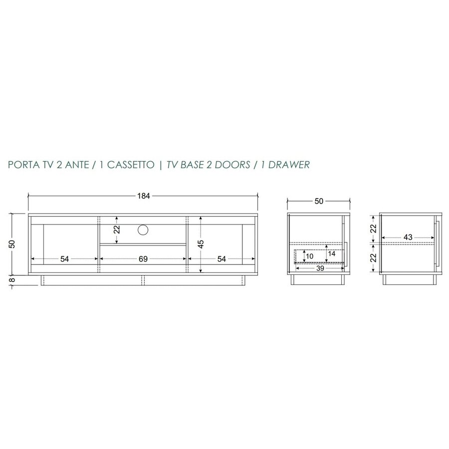 Sky 2.0 Wit TV Meubel 2-Deuren en 1-Lade Sky 2.0 Wit TV Meubel 2-Deuren en 1-Lade