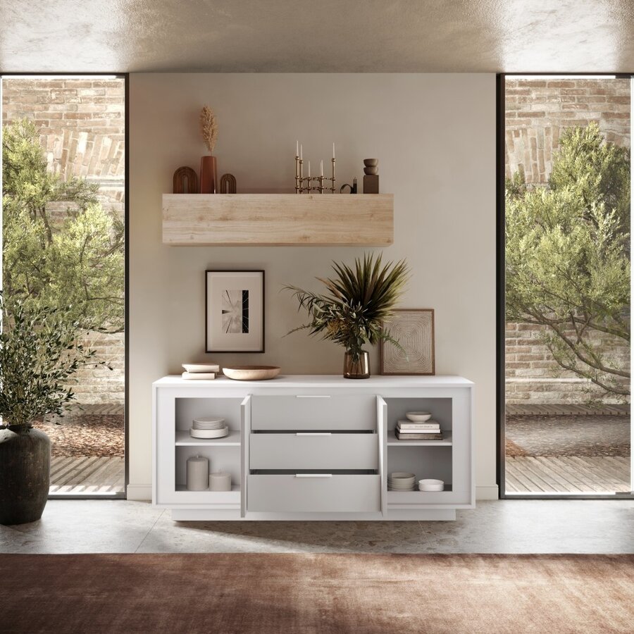 Sky 2.0 Wit Dressoir 2-Deuren 3-Lades Sky 2.0 Wit Dressoir 2-Deuren 3-Lades