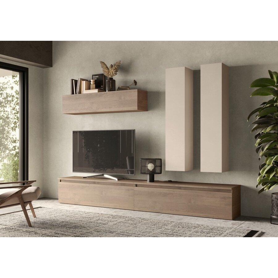 Infinity 2.0 Cashmere / Mercure Eiken TV Meubel Set 55 Infinity 2.0 Cashmere / Mercure Eiken TV Meubel Set 55