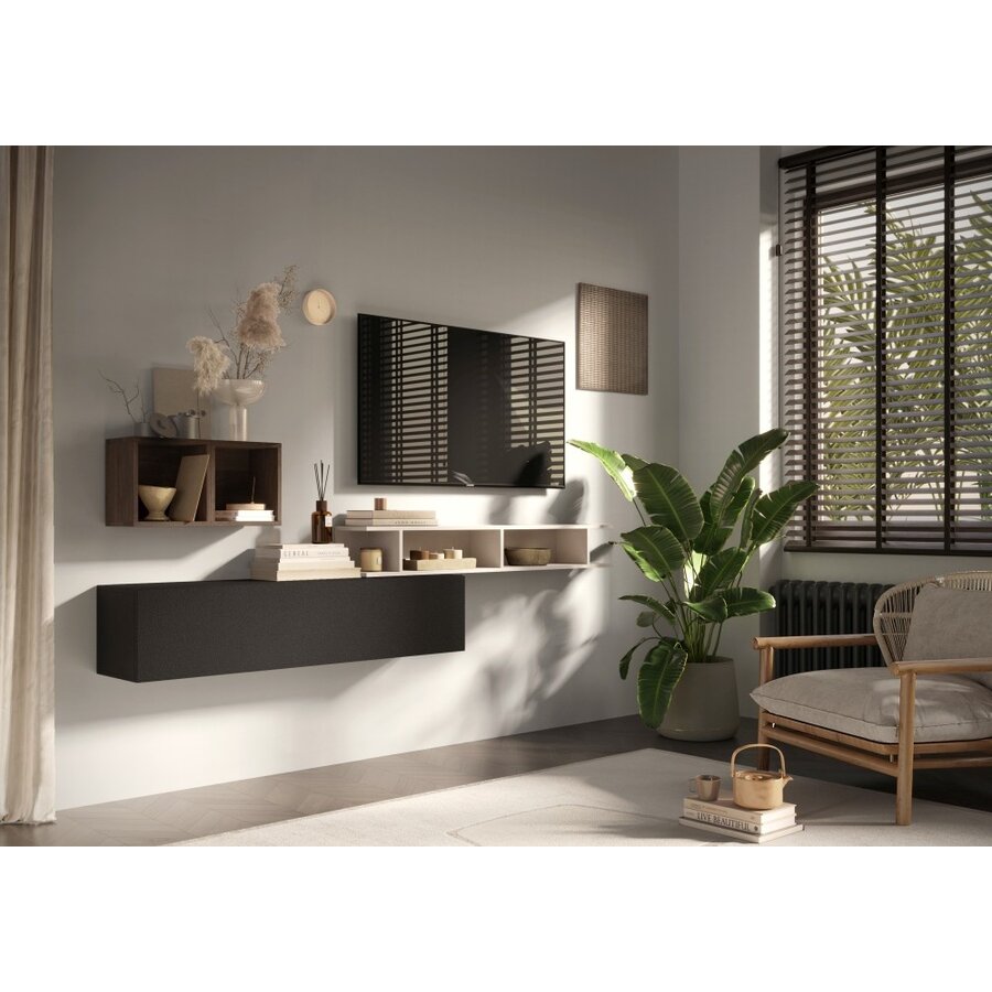 Infinity 2.0 Cashmere / Lava / Mercure Eiken TV Meubel Set 56 Infinity 2.0 Cashmere / Lava / Mercure Eiken TV Meubel Set 56