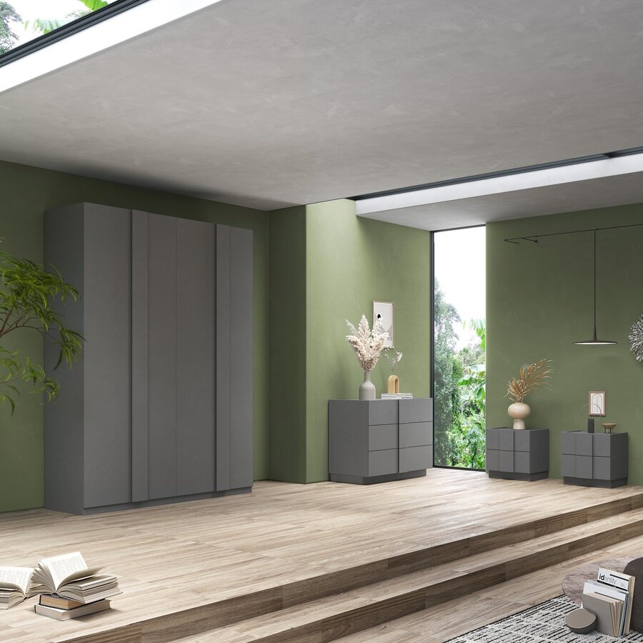 Jupiter Kledingkast met 4-Deuren Ardesia