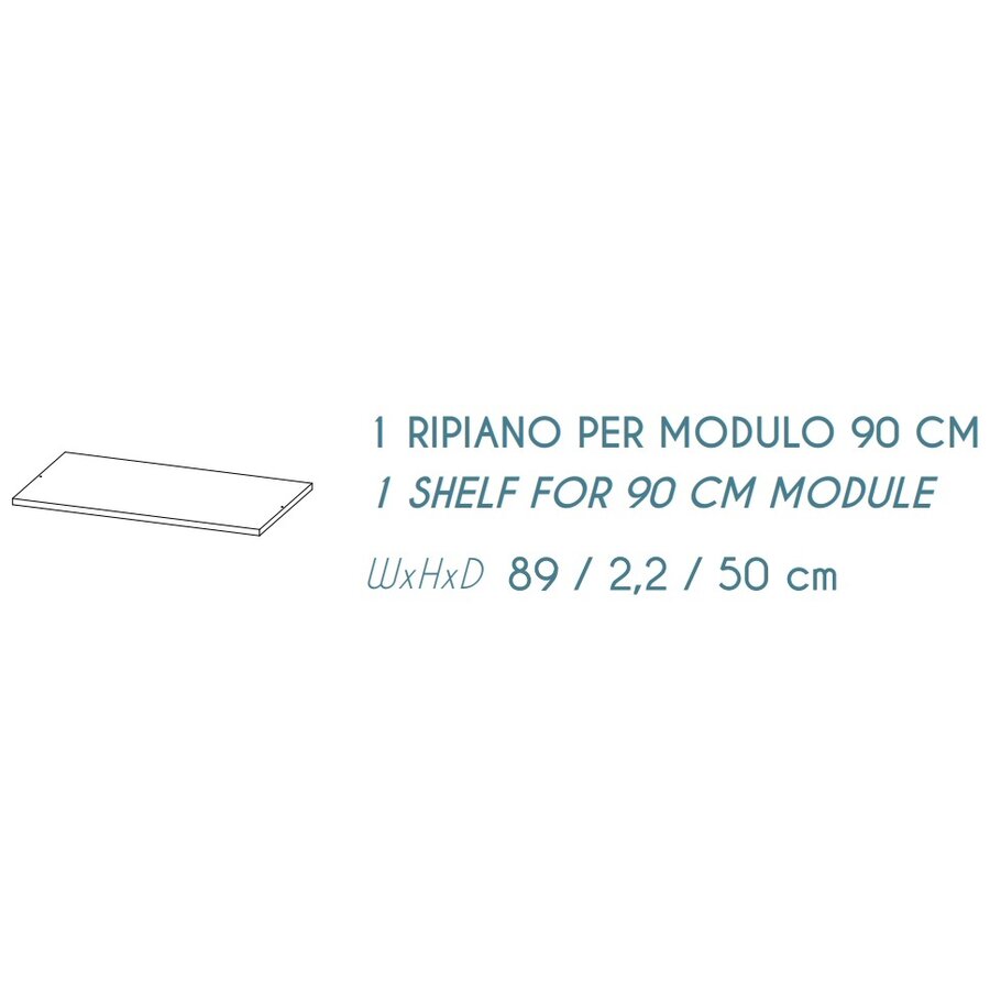 Grote Plank voor Draaideurkast 90 cm Element Ardesia