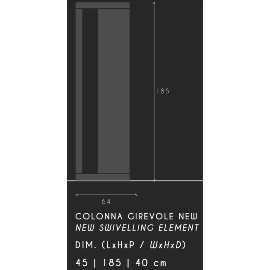 Hamburg HG Wit / Beton Badkamerkast Draaibare Kolom