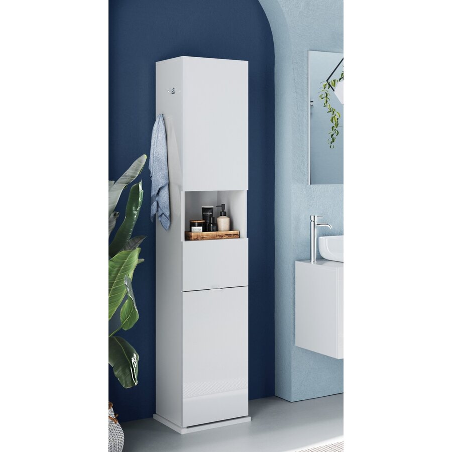 Hamburg Hoge Badkamerkast Draaibaar HG Wit