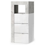 Benvenuto Design Hamburg HG Wit / Beton Badkamerkast 3-Lades Mini Benvenuto Design Hamburg HG Wit / Beton Badkamerkast 3-Lades Mini
