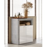 Benvenuto Design Hamburg HG Wit / Beton Badkamerkast 2-Deuren Laag Benvenuto Design Hamburg HG Wit / Beton Badkamerkast 2-Deuren Laag