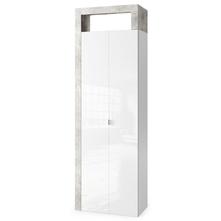 Hamburg HG Wit / Beton Badkamerkast 2-Deuren Hamburg HG Wit / Beton Badkamerkast 2-Deuren
