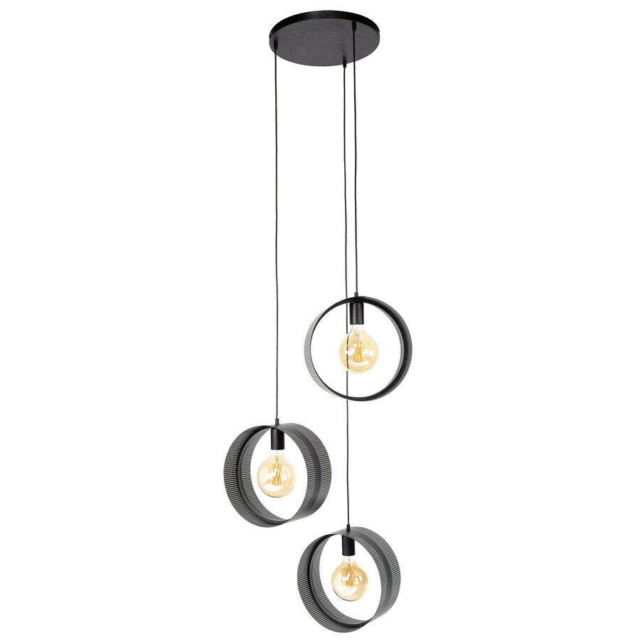 Loop Houtskool Zwart Hanglamp 3L Loop Houtskool Zwart Hanglamp 3L