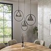 Ring Gerookt Grijs Hanglamp Glazen Tapse Kap 3L