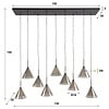 Vonka Gerookt Grijs Hanglamp 4+5L Tapse Kap