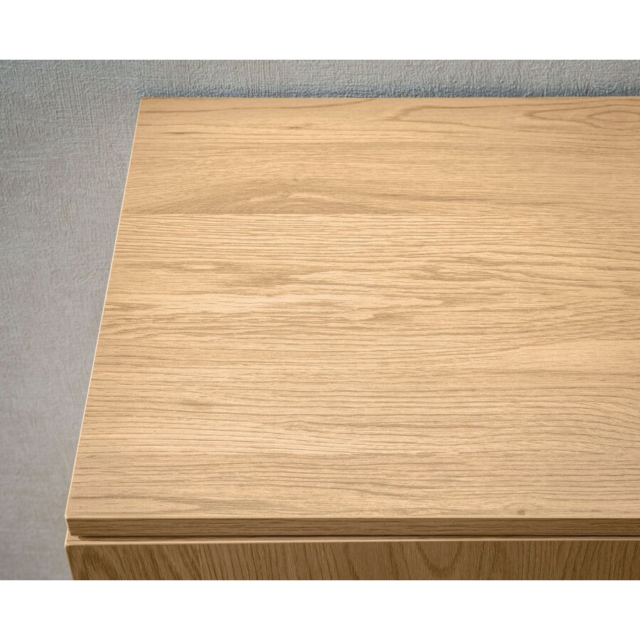 Nazar Eiken / Rattan Dressoir met 3-Deuren Nazar Eiken / Rattan Dressoir met 3-Deuren