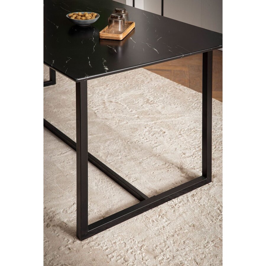 Duif 160 cm Eettafel Marmer / Zwart Duif 160 cm Eettafel Marmer / Zwart