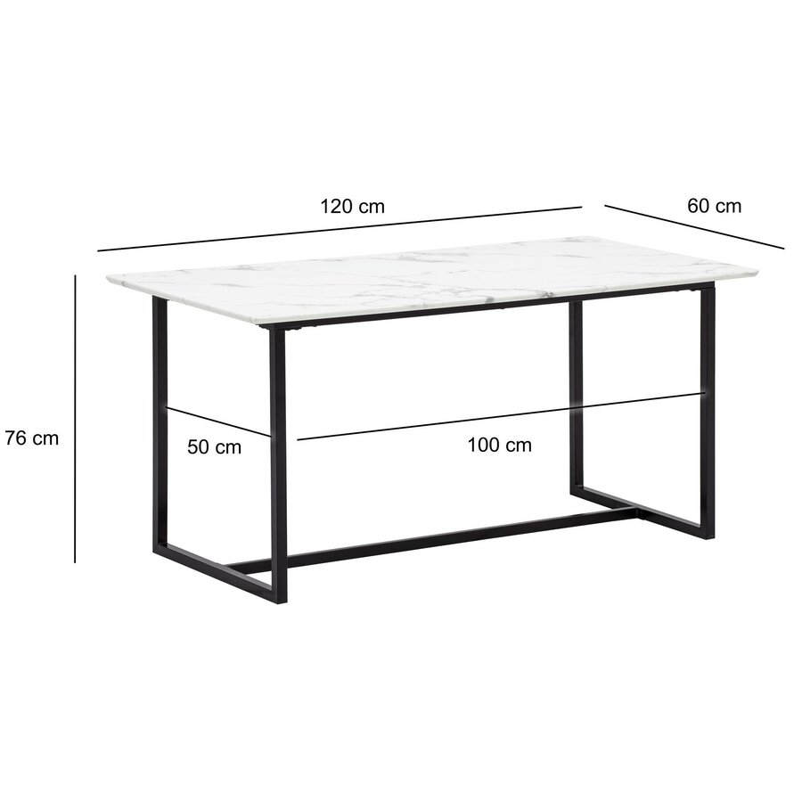 Duif 120 cm Eettafel Marmer / Wit Duif 120 cm Eettafel Marmer / Wit