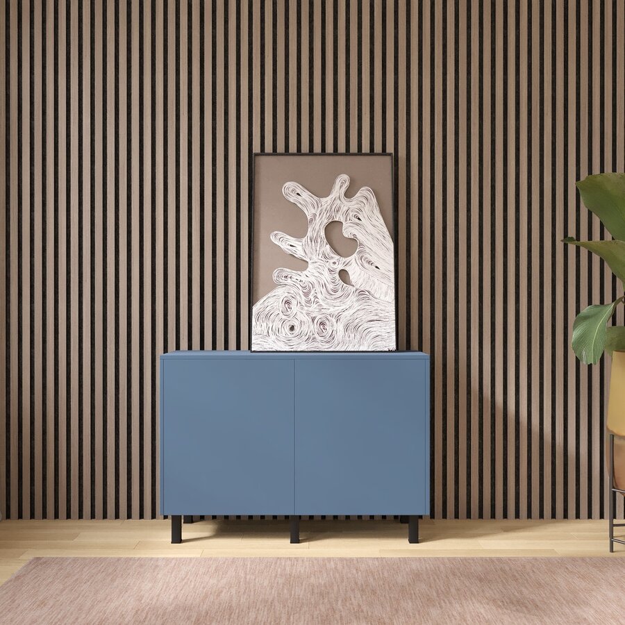 Turin Ayaya 123 cm Dressoir Rookblauw Turin Ayaya 123 cm Dressoir Rookblauw