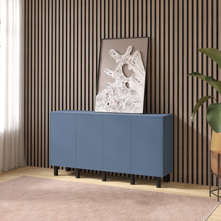 Turin Ayaya 163 cm Dressoir Rookblauw Turin Ayaya 163 cm Dressoir Rookblauw