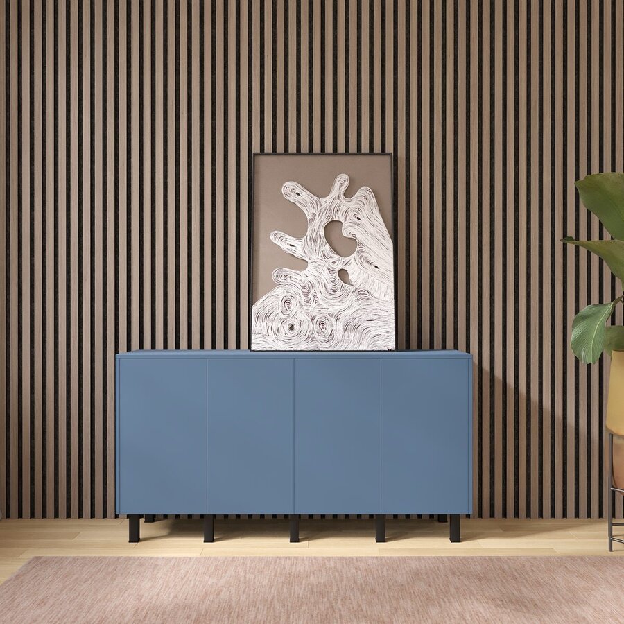 Turin Ayaya 163 cm Dressoir Rookblauw Turin Ayaya 163 cm Dressoir Rookblauw