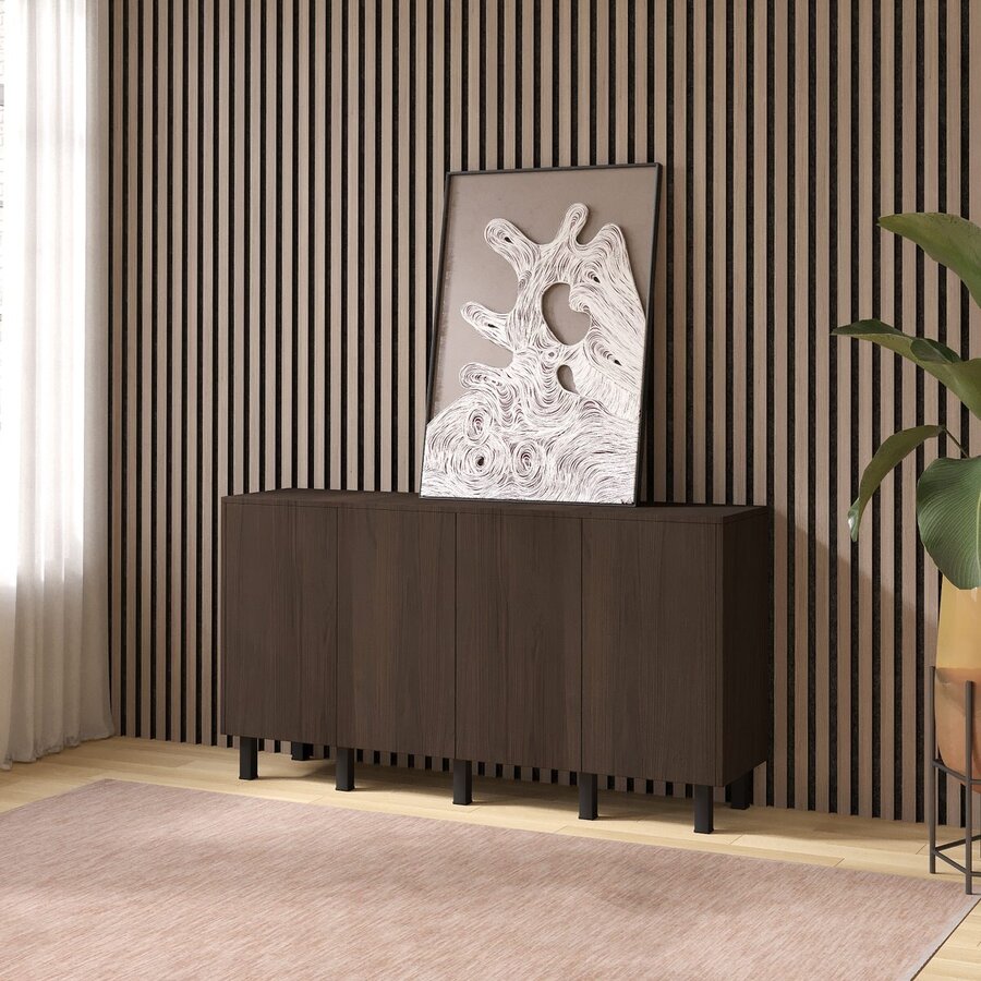 Casella Ayaya 163 cm Dressoir Donkerbruin Casella Ayaya 163 cm Dressoir Donkerbruin