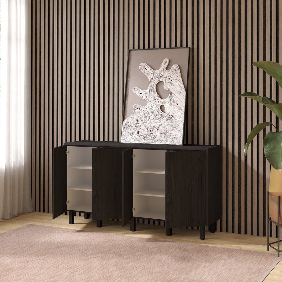 Casella Ayaya 163 cm Dressoir Donkerbruin Casella Ayaya 163 cm Dressoir Donkerbruin