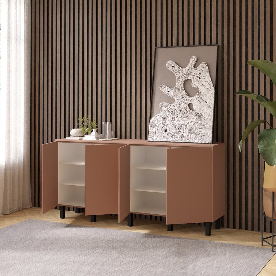 Pastell Ayaya 183 cm Dressoir Abrikoos Pastell Ayaya 183 cm Dressoir Abrikoos