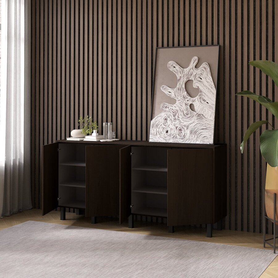 Casella Ayaya 183 cm Dressoir Donkerbruin Casella Ayaya 183 cm Dressoir Donkerbruin