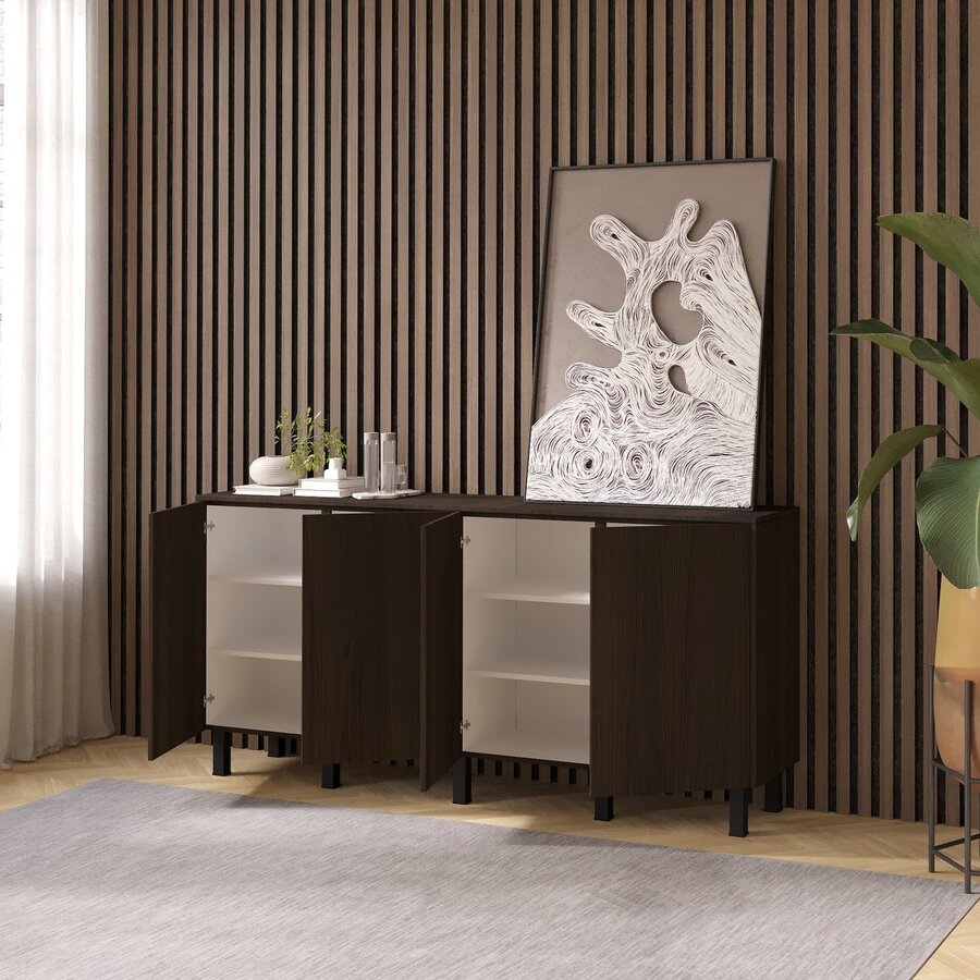 Casella Ayaya 183 cm Dressoir Donkerbruin Casella Ayaya 183 cm Dressoir Donkerbruin