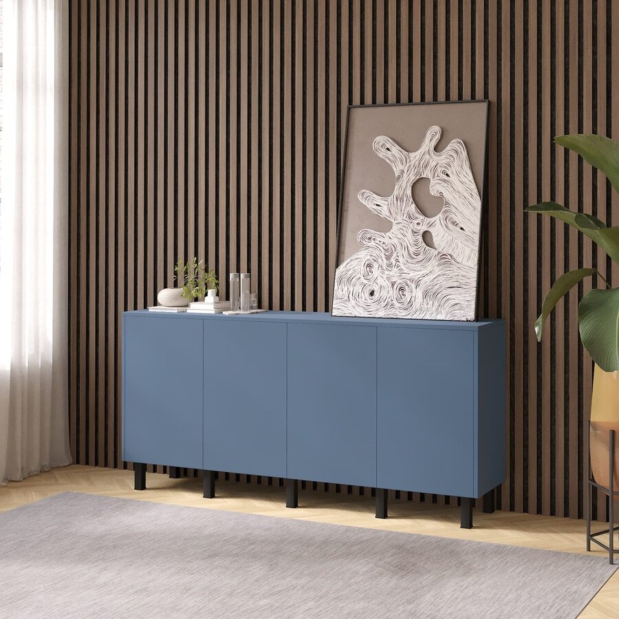 Turin Ayaya 183 cm Dressoir Rookblauw Turin Ayaya 183 cm Dressoir Rookblauw