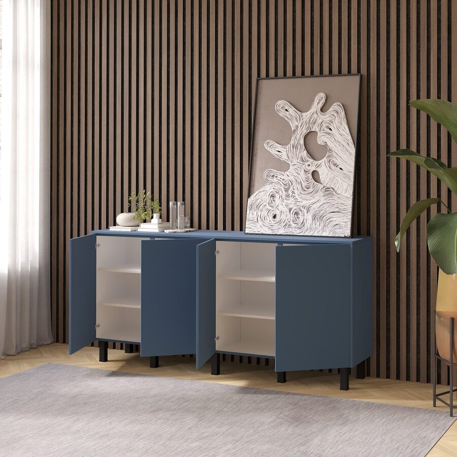 Turin Ayaya 183 cm Dressoir Rookblauw Turin Ayaya 183 cm Dressoir Rookblauw