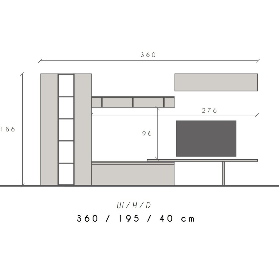 Infinity 2.0 Ardesia/Piombo/Cashmere TV Meubel Set 59 Infinity 2.0 Ardesia/Piombo/Cashmere TV Meubel Set 59