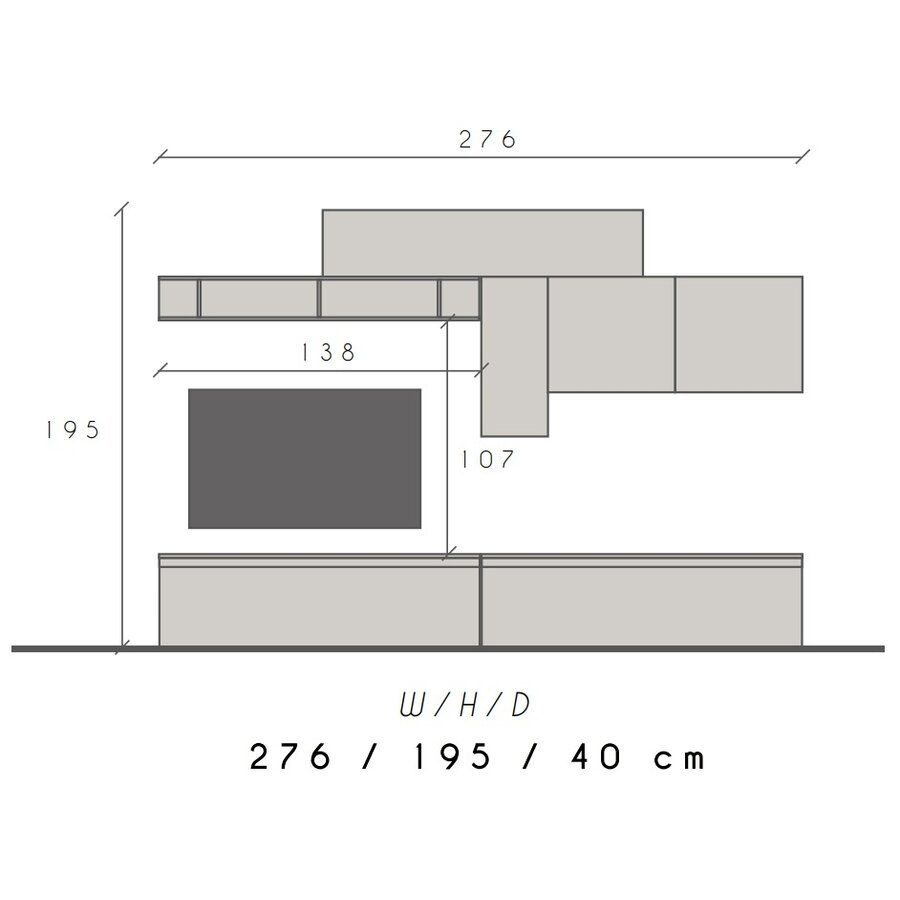 Infinity 2.0 Kadiz/Cashmere/Lava TV Meubel Set 61 Infinity 2.0 Kadiz/Cashmere/Lava TV Meubel Set 61