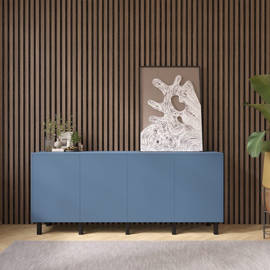 Turin Ayaya 203 cm Dressoir Rookblauw Turin Ayaya 203 cm Dressoir Rookblauw