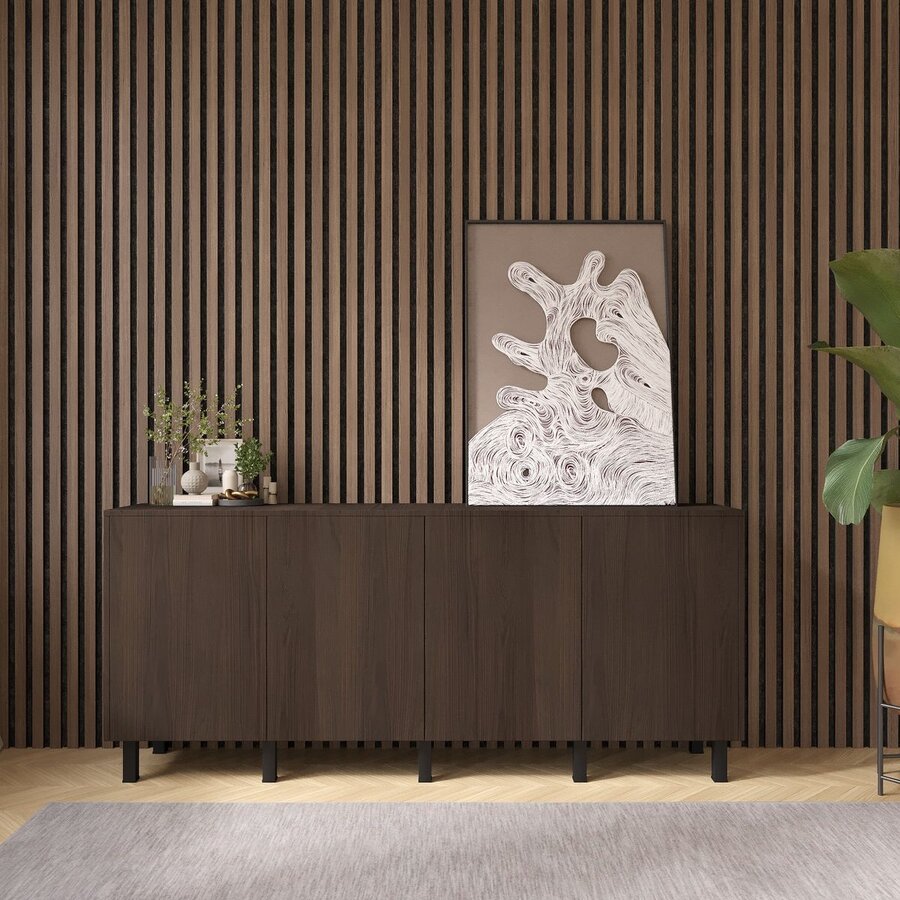 Casella Ayaya 203 cm Dressoir Donkerbruin Casella Ayaya 203 cm Dressoir Donkerbruin