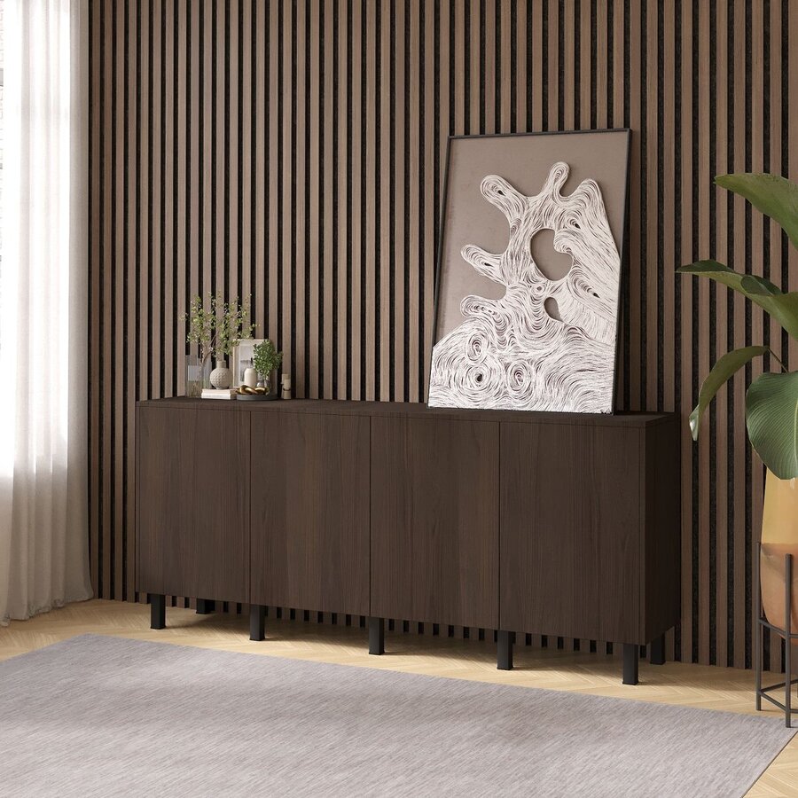 Casella Ayaya 203 cm Dressoir Donkerbruin Casella Ayaya 203 cm Dressoir Donkerbruin