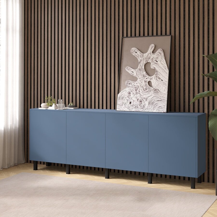 Turin Ayaya 243 cm Dressoir Rookblauw Turin Ayaya 243 cm Dressoir Rookblauw
