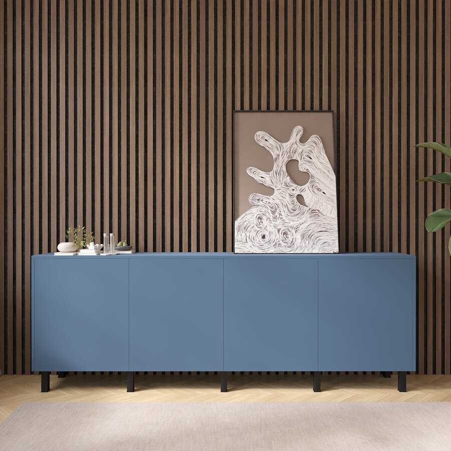 Turin Ayaya 243 cm Dressoir Rookblauw Turin Ayaya 243 cm Dressoir Rookblauw