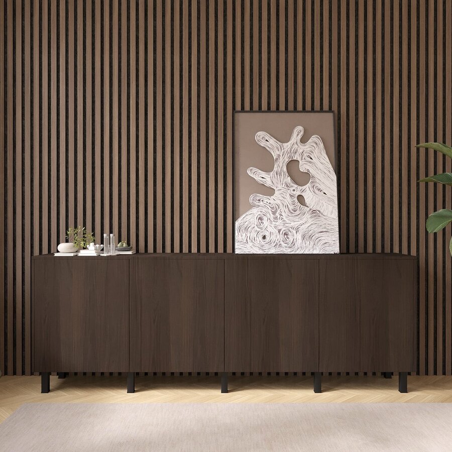 Casella Ayaya 243 cm Dressoir Donkerbruin Casella Ayaya 243 cm Dressoir Donkerbruin