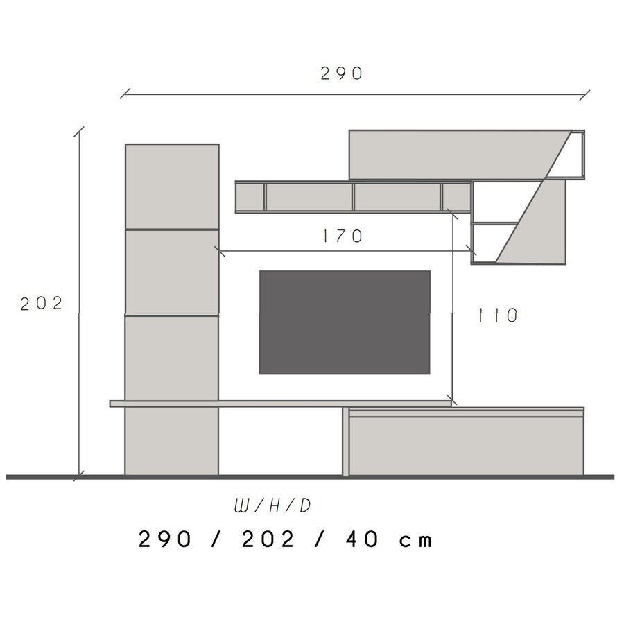 Infinity 2.0 Cashmere / Brons / Kadiz TV Meubel Set 62 Infinity 2.0 Cashmere / Brons / Kadiz TV Meubel Set 62