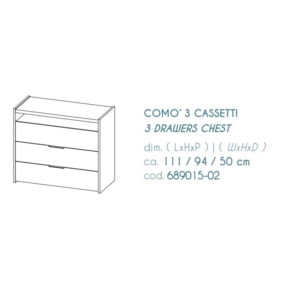 Malmo Commode met 3-Lades Hoogglans Wit Malmo Commode met 3-Lades Hoogglans Wit