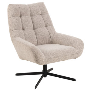 Hjem Interiors Duke Draaifauteuil Beige Bouclé