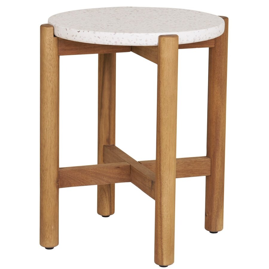 Terracina Ronde Bijzettafel Acacia/Terrazo Terracina Ronde Bijzettafel Acacia/Terrazo