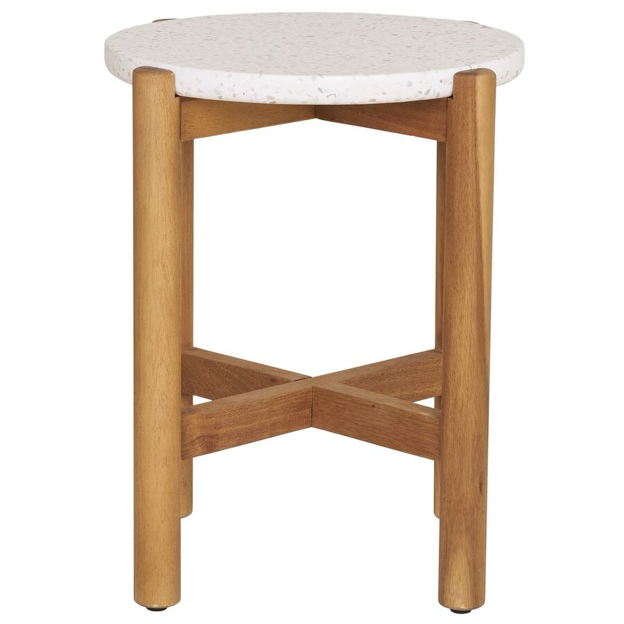 Terracina Ronde Bijzettafel Acacia/Terrazo Terracina Ronde Bijzettafel Acacia/Terrazo